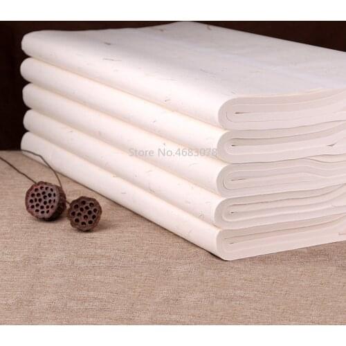 100 Sheets Traditional Xuan Paper Chinese semi-raw rice paper Painting Calligraphy Supplies