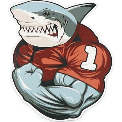 JuYouHui Exterior Accessories Decal Angry Fitness Fish Car Stickers Motorcycles Window Bumper Laptop Vinyl Car Decals PVC 13cm