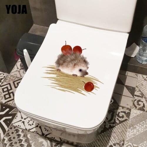 YOJA 22.9×17.5CM Hand Drawn Hedgehog Home Wall Stickers Mural Bedroom WC Toilet Decoration T1-2770
