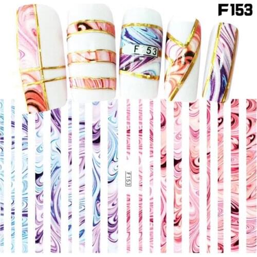 1 sheet New Fashion 3D Nail Stickers colorful Stripe Lines Nails Sticker Striping Tape Decorations Manicure Z067