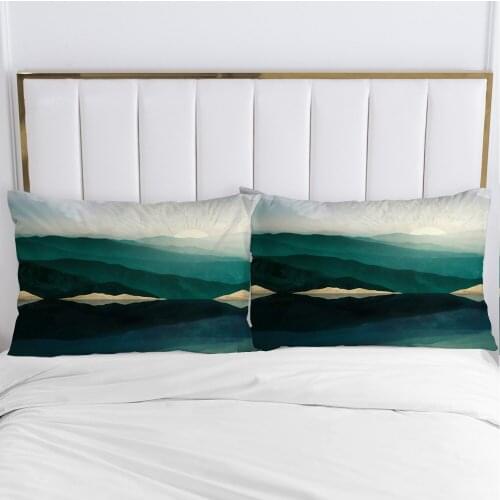 100% Polyester 2 pcs Pillowcase Setting Sun Style Printed Home Decorative Pillowcse Pillow Cover Decoraion Beddings