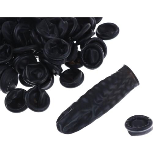 100pcs/lot Black Fingertips Protector Gloves Disposable Latex Rubber Finger Cots Sets For DIY Making Finding Accessories