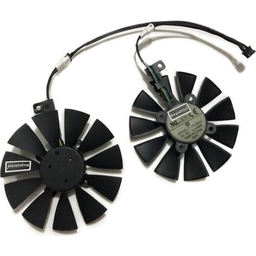 2pcs/set 87mm T129215SU EX-RX 570 GTX 1070/1060 DUAL GPU Cooler Fan For ASUS AREZ-EX-RX570-8G/4G Video Graphics Card Cooling