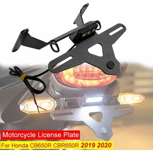 2019 2020 CB650R CBR650R Motorcycle Fender Eliminator Kit License Plate Holder with LED Light for Honda 650R CB650R Tail Tidy
