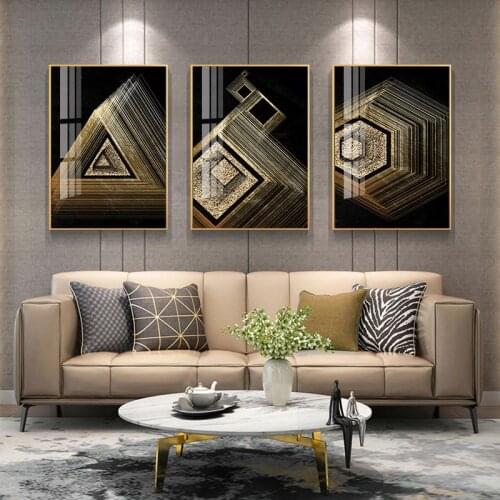 3 pieces Geometric Modern Abstract Canvas Painting Wall Art Poster Nordic Wall Pictures for Living room Home Decoration