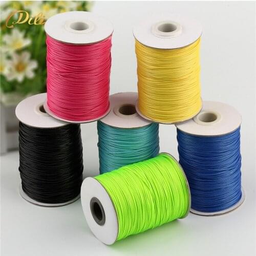 5 Rolls Waxed Thread 150 Meters/roll Polyester Cord String Strap Wholesale Necklace Rope 1mm diameter
