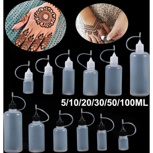 5PCS 5/10/20/30/50/100ML Glue Applicator Bottle for Paper Quilling Reusable Plastic DIY Scrapbooking Paper Hobby Craft Tool