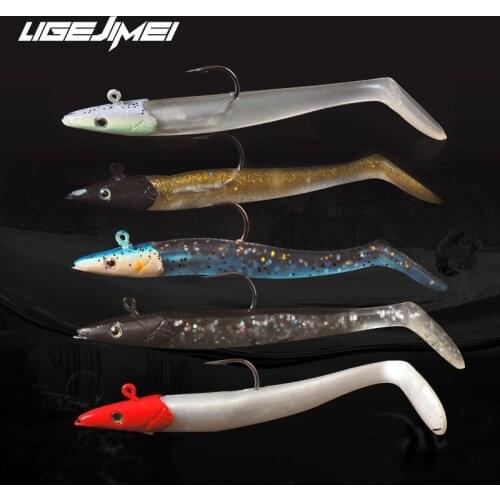 5pcs/Lot Soft Lure Jig Head Lead Slow Jigging Fishing Lure Set Soft-Bait 11cm 19g Swimbait Wobblers Bass Pike Artificial Tackle