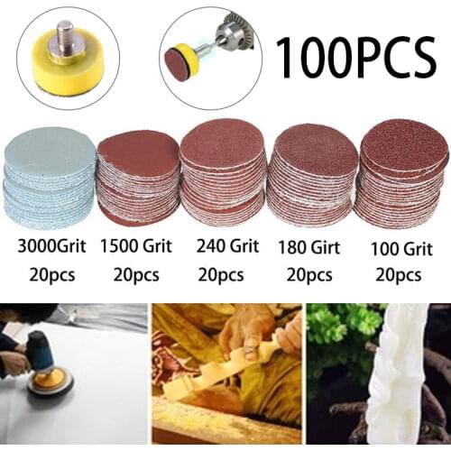 100PCS 1inch 25mm Sanding Discs Pad 100-3000 Grit Abrasive Polishing Pad for Dremel Rotary Tool Sandpapers Wholesale