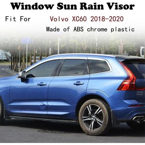ABS Chrome plastic Window Visor Vent Shades Sun Rain Guard car accessories For Volvo XC60 2018-2020