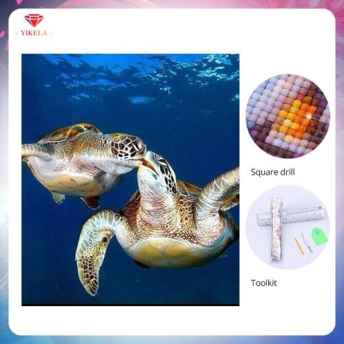 YIKELA Love Sea Turtles Diamond Painting Full Square Accessory Rhinestone Painting Diamond Embroidery DIY Drill Diamond Pictures