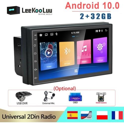 LeeKooLuu Autoradio 2 din Android 10.0 Car Radio GPS Multimedia Player Wifi Mirrorlink For Volkswagen Nissan Hyundai Kia Toyota