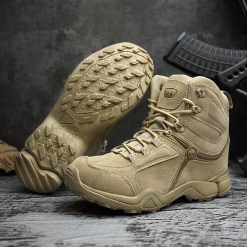 Tactical Boots Men Waterproof Breathable Hiking Shoes Trekking Climbing Men Outdoor Hunting Army Desert Ankle Boots Plus Size