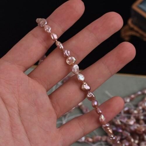 5-6MM 62Pcs/Strand Natural Purple Freshwater Pearl Baroque Irregular Loose Beads Diy Jewelry Making Accessories Findings
