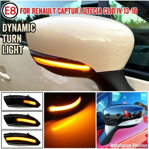 2pcs Dynamic Blinker For Renault KAPTUR CAPTUR J5 H5 Clio IV MK4 4 Lutecia Grandtour LED Turn Signal 2013 2014 2015 2016 Light