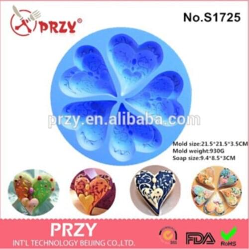 Design Soap Mold Cake Decoration Mold Fondant Mold Manual Handmade Soap Mold Candle / Heart Shaped New Valentines Day Flower
