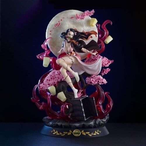 Devils Blade Anime Figure GK Kamado Nezuko Demon Slayer Violent Blood 1/6 Anime Statue Kimetsu No Yaiba Action Figure Model Toy