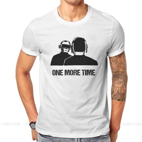 Daft Punk Electronic Music Band Helmet Essential T Shirt Vintage Homme High Quality Tshirt Large O-Neck Men Tshirts