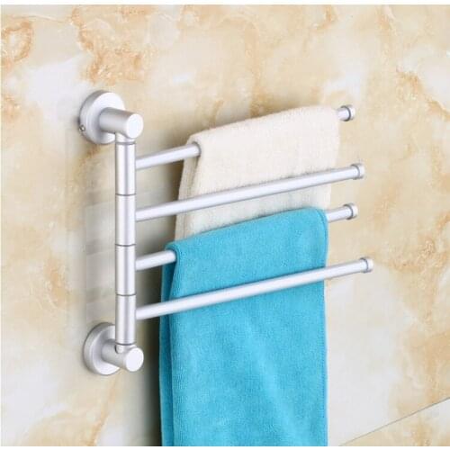 Chrome Finish Rotation 3 Bars and 4 Bars Towel Rack Holder Set Towel Bar Wall Mount Bathroom Accessories