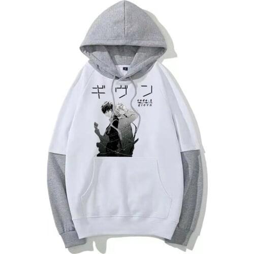 Hot Anime GIVEN Print Hoodies Sweatshirts Sato Mafuyu Uenoyama Ritsuka Friend Clothes Fashion Stitching Fake Two-piece Hooded