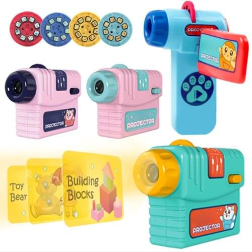 Lovely Mini Cartoon Children Room Projector Toys Multi-Modes Picture Cognition Learning Tools Children Early Educational Toys