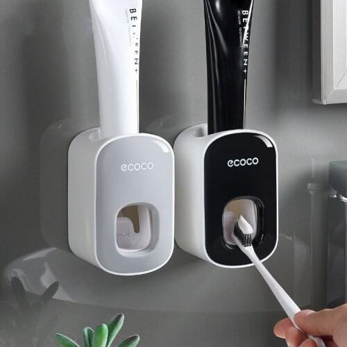Wall Mount Automatic Toothpaste Dispenser Bathroom Accessories Set Toothpaste Squeezer Dispenser Bathroom Toothbrush Holder Tool