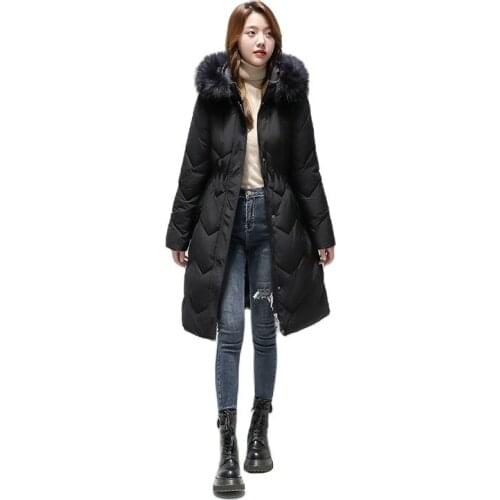 NEW Winter 2021 Womens Coats Mid-Length Korean Fashion Parkas Over The Knee Thickening New Loose And Thin Winter Jacket Women