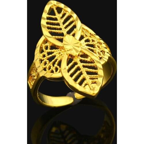 New Adjustable size Gold Color Rings Women Wedding Jewelry Finger Ring India/Ethiopian/African/Nigerian/Kenya Items