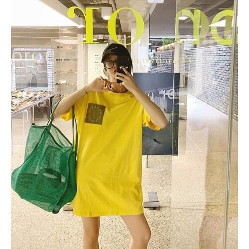 New Women Transparent Mesh Net Shopping Bags Ins Fashion Large Capacity Fruit Grocery Portable Shoulder Beach Handbags Tote