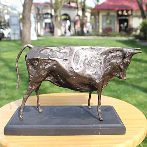 Picas cattle copper sculpture Bronze art home decoration business gift home 100% Bronze cooking tools watch Old Handwork brass