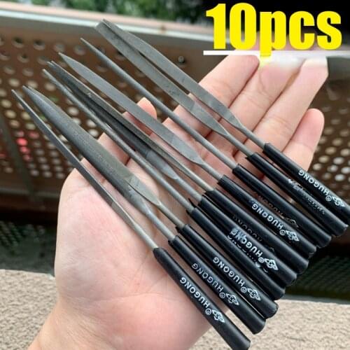 10Pcs Hard Metal Files Wood Files Carving Tools Suitable for Metal Glass Stone Jewelry Wood Carving Crafts Polishing Hand Tools