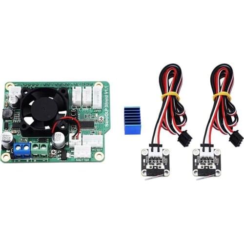 NanoDLP Shield V1.1 Expansion Board With DRV8825 Controled MOS + 2PCS Limit Switch For Pi 3B And NanoDLPs Light-cured