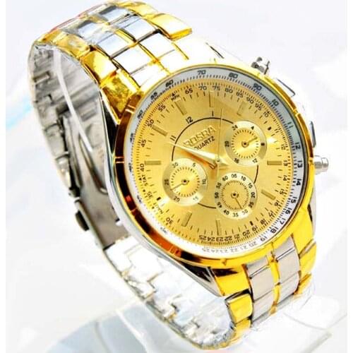 Luxury Brand Rosra Watch Men Gold Watches Stainless Steel Watches Men Luxury Quartz Mens Watches Relogio Masculino reloj hombre