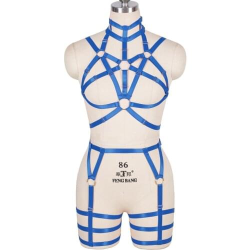 Sexy Underwear 2 Piece Harness Set Garter Belts Women Straps Bra Top Belts Waist Leg Body Bondage Club Pole Dance Exotic Apparel