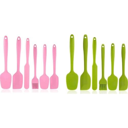 Silicone Spatulas for Nonstick Cookware, One-Piece Seamless Design Rubber Spatula for Cooking Baking, Sturdy 6PCS