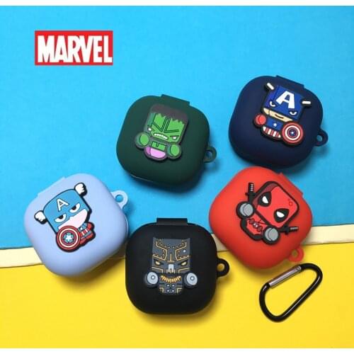 Marvel Silicone Earphone Case For Samsung Galaxy Buds Live Bluetooth Headphone Cover With Hook For Samsung Galaxy Buds Live Pro