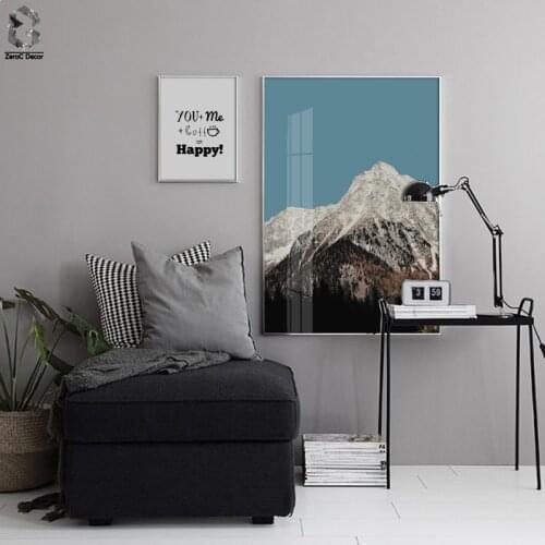 Scandinavian Landscape Mountain Canvas Poster Minimalist Nordic Style Wall Art Print Painting Quotes Decoration Picture