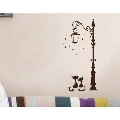 Cute Cat Fashion Wall Stickers Funny Cat Stickers Living Room Decor TV Wall Decor Child Kids Bedroom Vinyl Home Decor