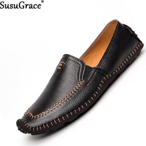 SusuGrace High-Quality Men Loafers 2021 New Breathable Light Non-slip Outdoor Fashion Slip-on Male Flats Driving Shoes Plus Size