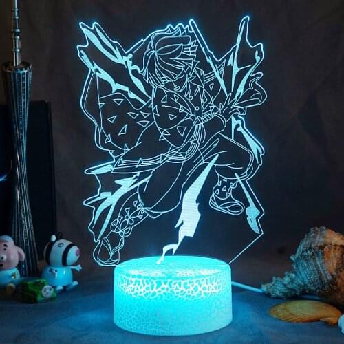 Anime Kimetsu No Yaiba Led Night Light Demon Slayer Lamp Kids Child Birthday Gift for Bedroom Decor Agatsuma Zenitsu Light