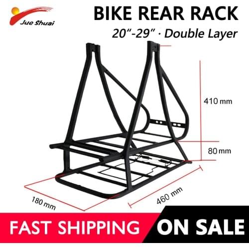 20" 26" 700C Bicycle Racks Adjustable MTB Bicycle Road Bike Rear Rack Double Layer eBike Electric Bicycle Battery Rear Carrier