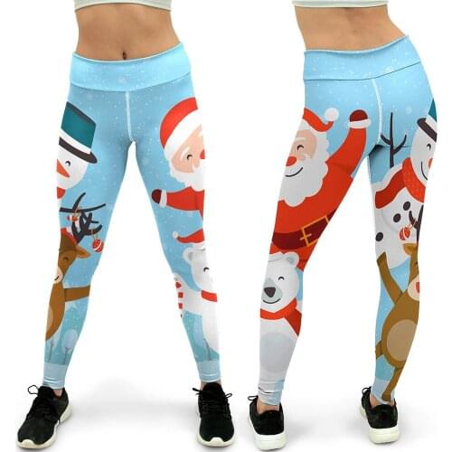 Santa High Waist women Yoga Pants Leggings sexy yoga Fitness Running Push Up Leggings Sport Gym winter girl yoga pants Leggings