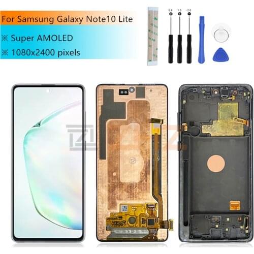 For Samsung Galaxy Note 10 lite Lcd Display Touch Screen Digitizer N770F/DS N770F/DSM with Frame For Samsung note10 lite LCD 6.7