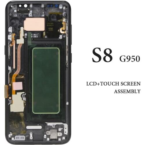 TIMEWAY For Samsung S8 LCD Screen With Frame AMOLED Black Silver Purple G950 5.8" Display Replacement Spare Part