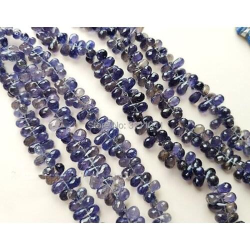 AA loose beads iolite blue faceted drop 6-8mm 20cm for DIY jewelry making FPPJ wholesale beads nature