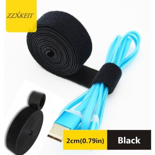 Black Nylon Cable Organizer Wire Winder Holder Earphone Mouse Cord Clip Protector Cable Management For iPhone Micro USB Type C