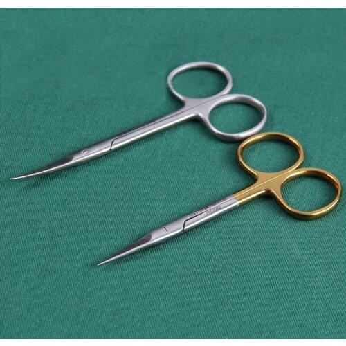 Jinyan Eye Scissors Double Eyelid Express Scissors Fine Stainless Steel Surgical Scissors Straight Elbow Sharp Blade