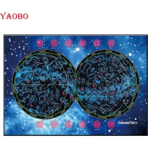 Fantasy, 12 constellation map diy Diamond Painting Mosaic 5D Full Square Round diamond Embroidery gift home decor drop shipping