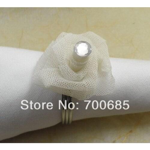 Crystal rose silver crystal napkin ring, napkin holder