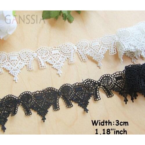 1yrd/lot Width:3.0cm Bow-knot hollow design water soluble lace trims for garment Polyester lace Sewing accessories(ss-643)